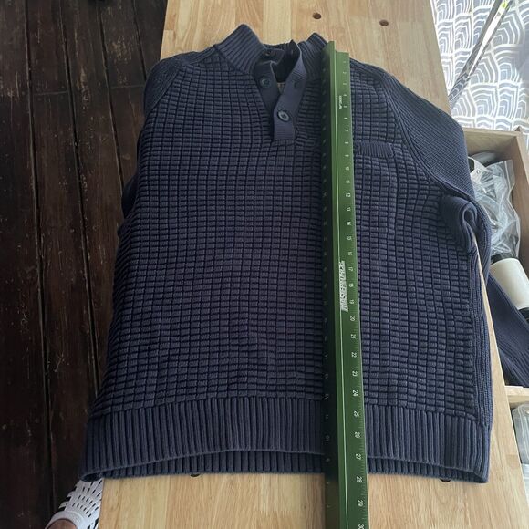 Duluth Trading Sweater Button Mock Neck Textured Heavyweight‎ Pullover Large - Picture 5 of 6